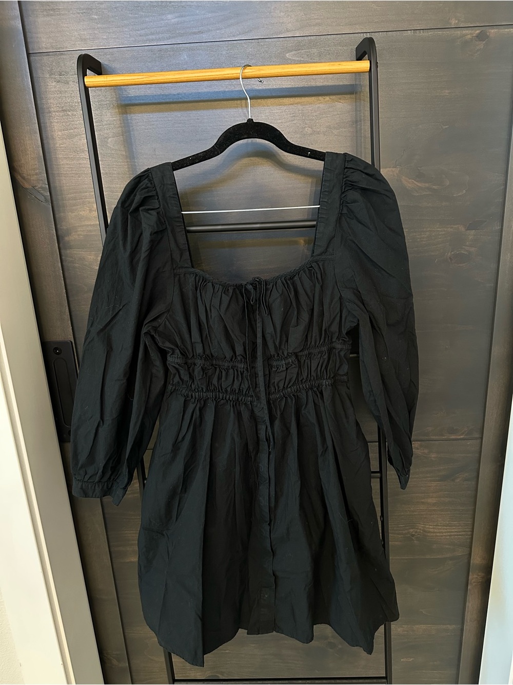 J. Crew Black Dress with Gathered Waist